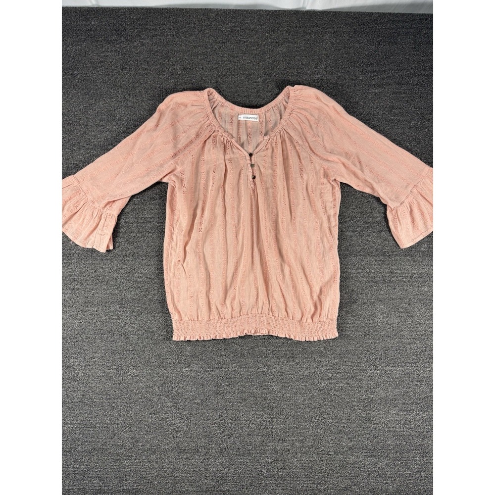 Maurice's Peach Peasant Top Cinch Bottom Size 0